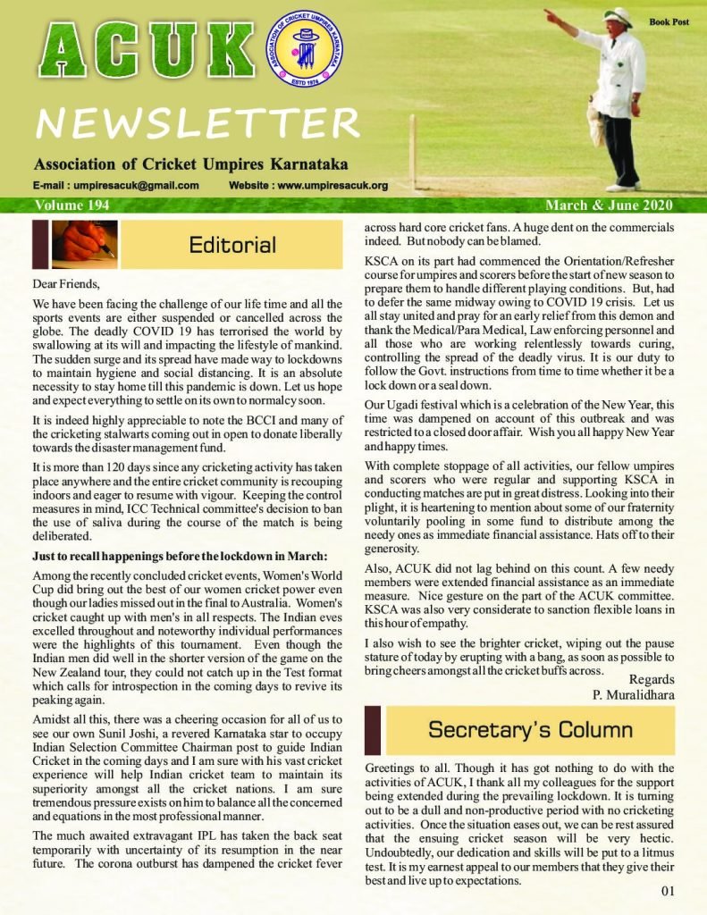 News Letter - March & June 2020