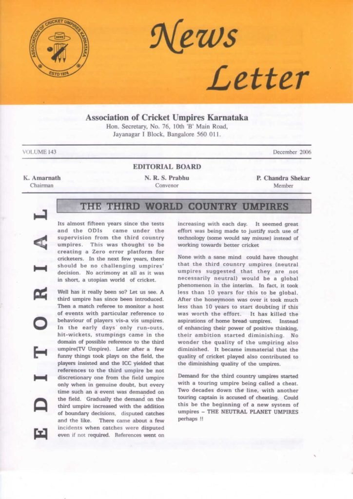 News Letter - December 2006