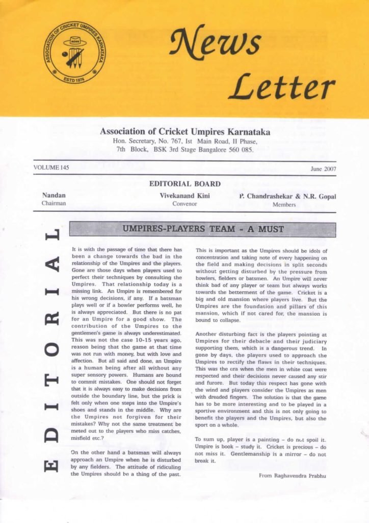 News Letter - June 2007