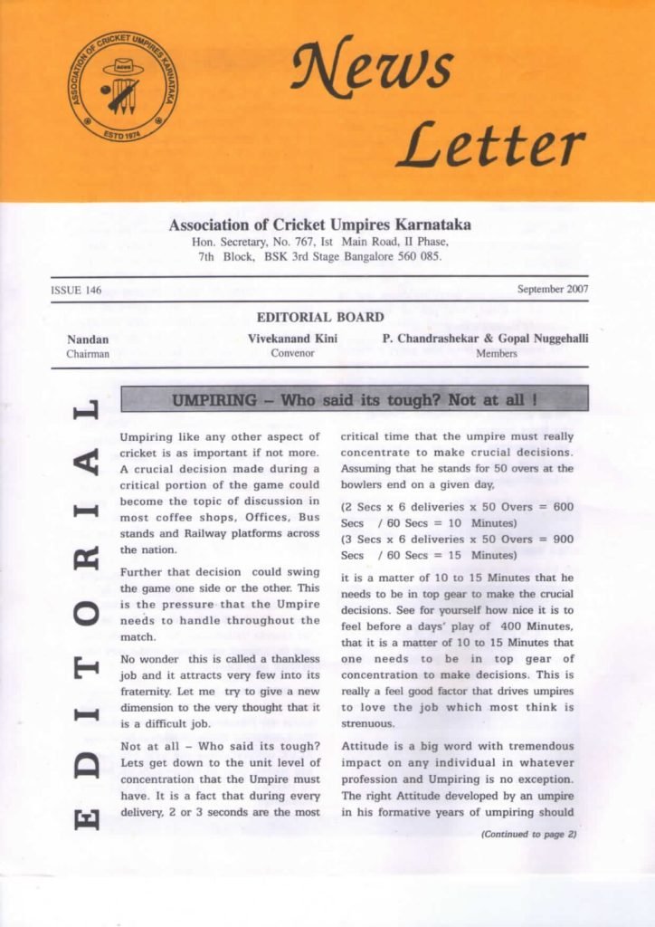 News Letter - Sep 2007