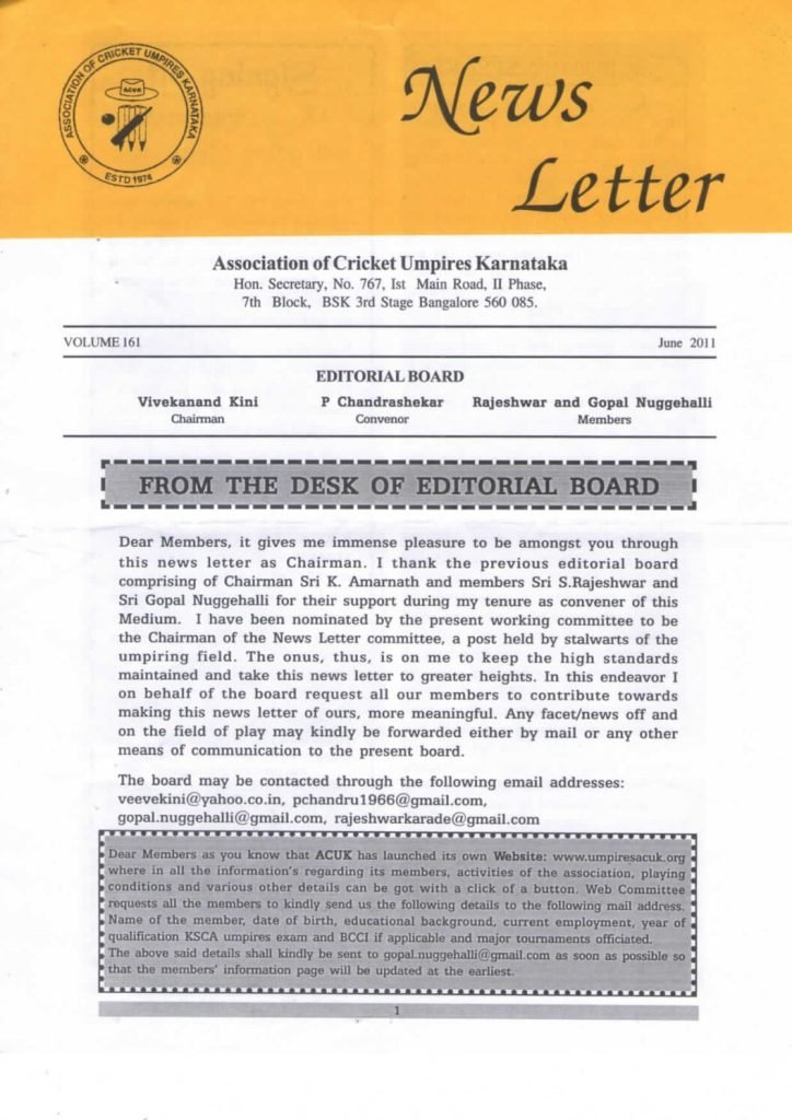 News Letter - June 2011