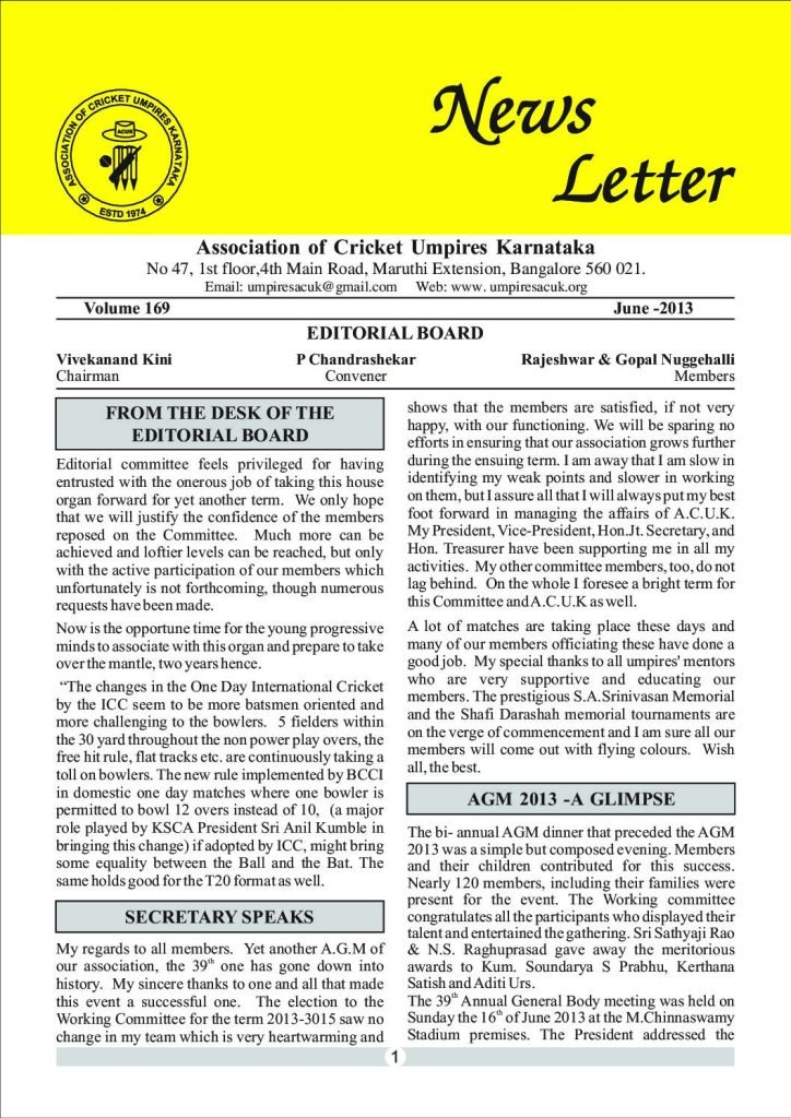News Letter - June 2013