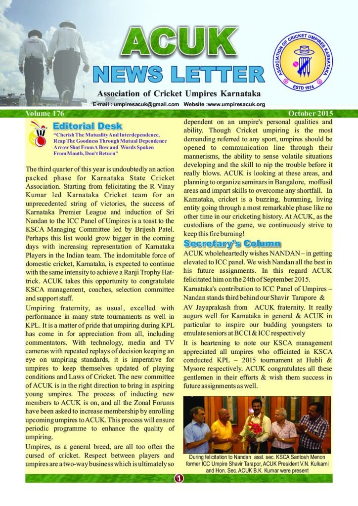 News Letter - October 2015