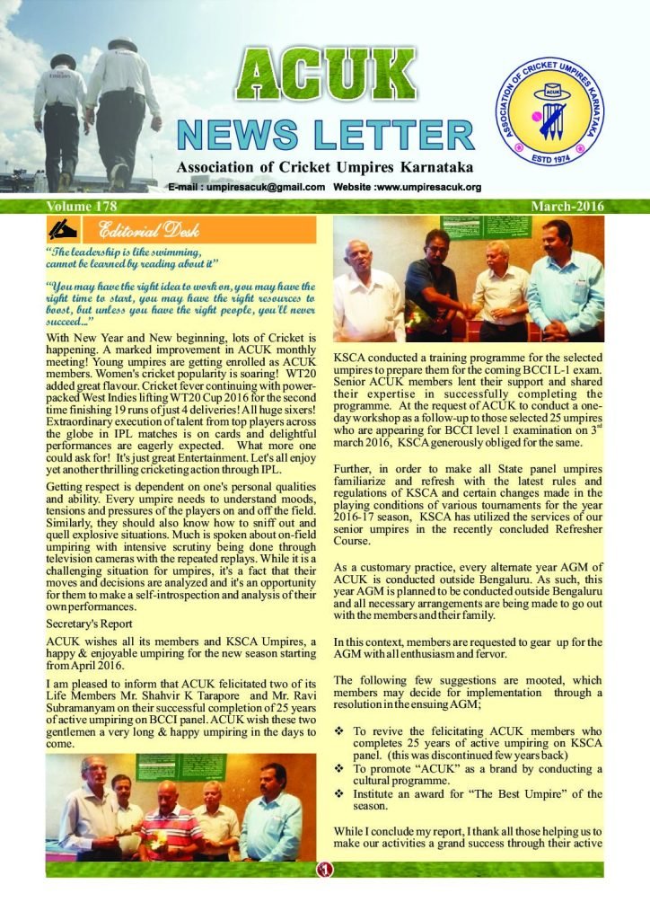News Letter - March 2016