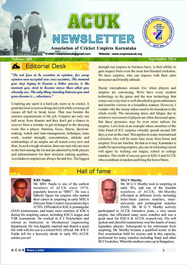 News Letter - Sep 2016